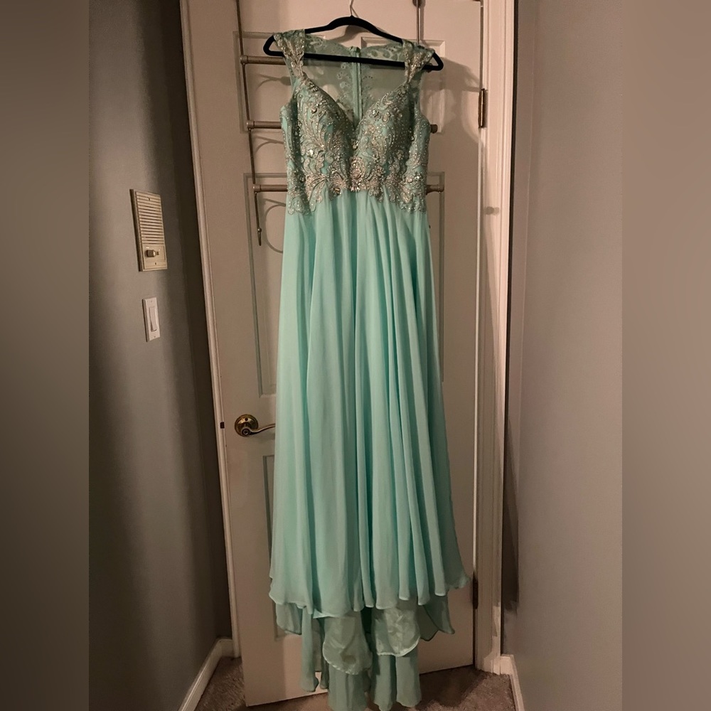 Tiffany Design Turquoise Prom Dress- Beautiful Details